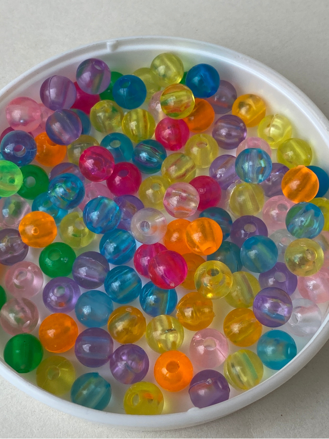 Rainbow Transparent Round Beads for Jewellery Making – Pre-Loved