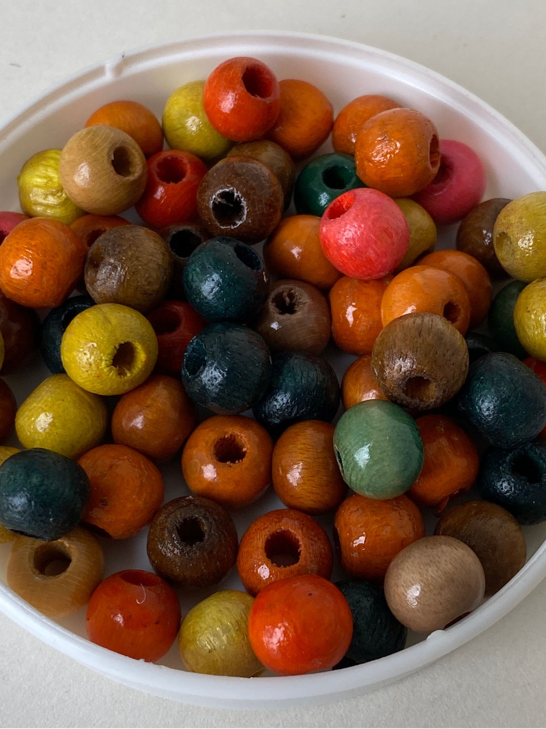 Mixed Colour Rustic Round Beads with Large Holes – Pre-Loved