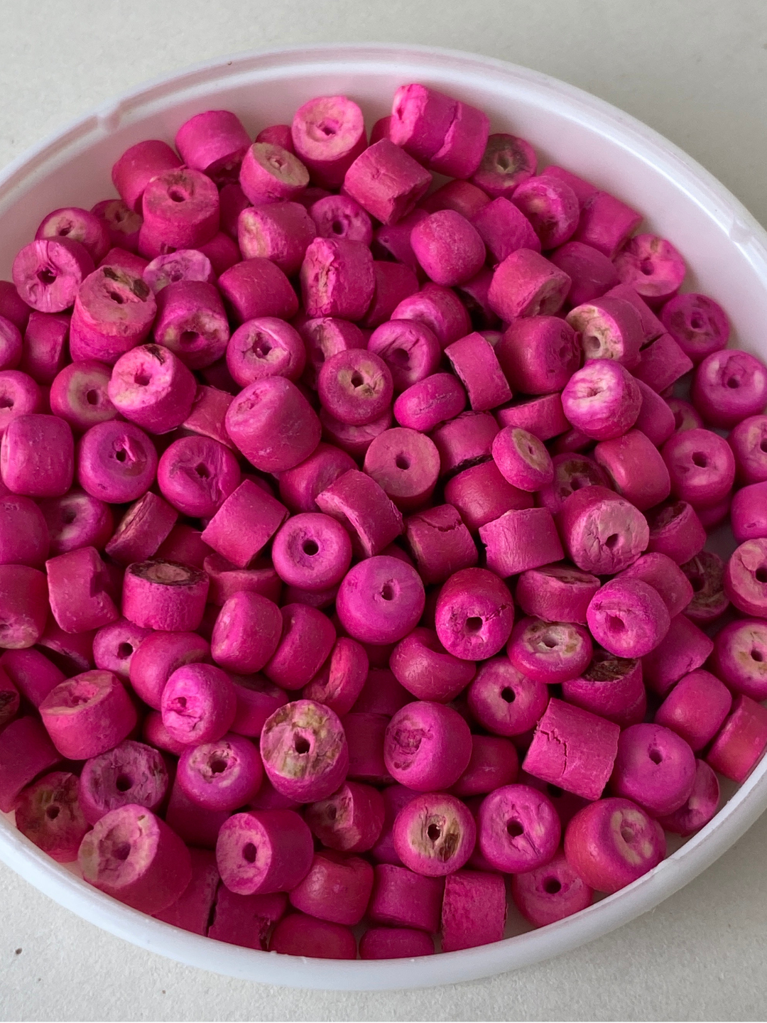 Hot Pink Rustic Barrel Beads for Jewellery & Crafts – Pre-Loved