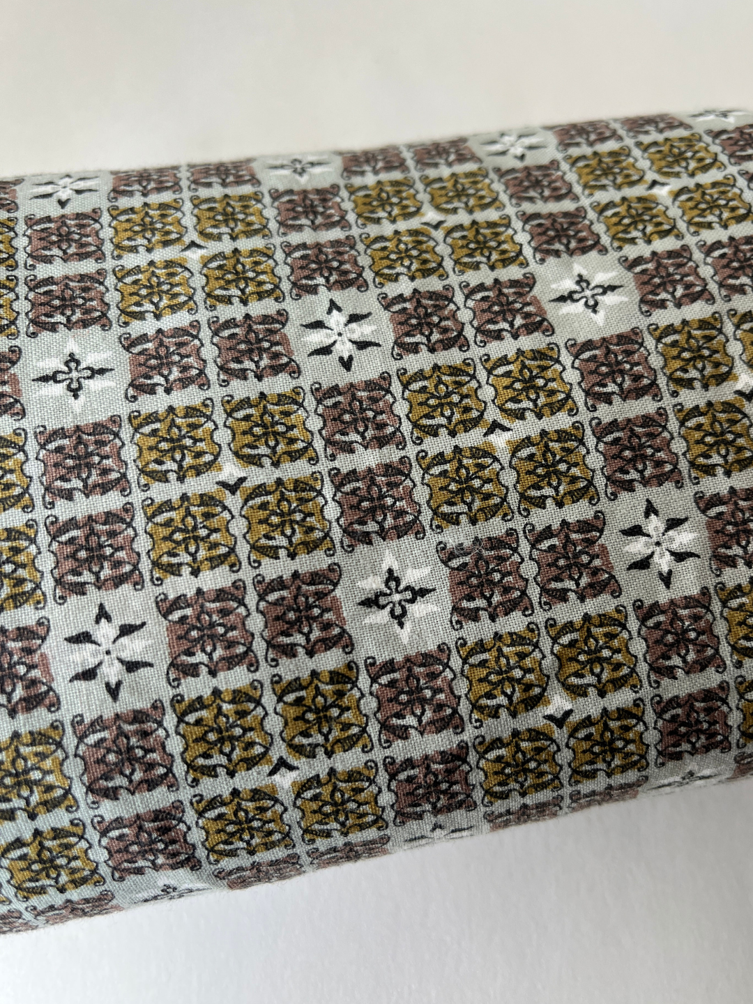 Vintage Geometric Floral Patchwork Quilt Fabric