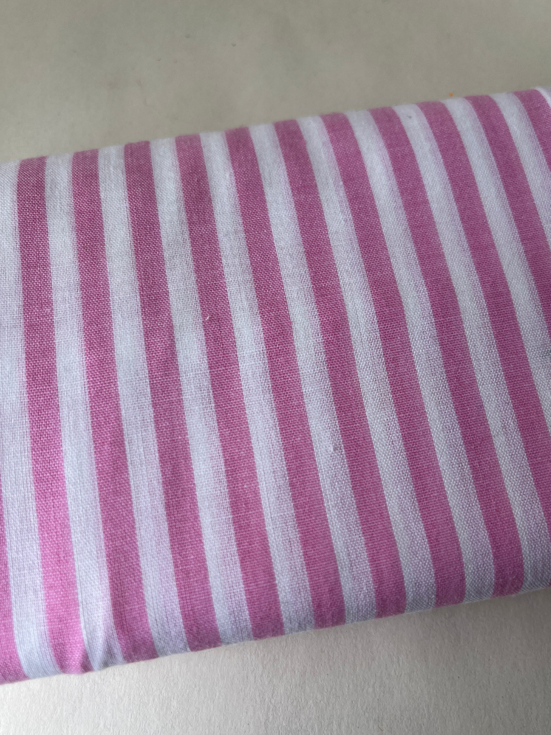 Pink and White Striped Patchwork Quilt Fabric