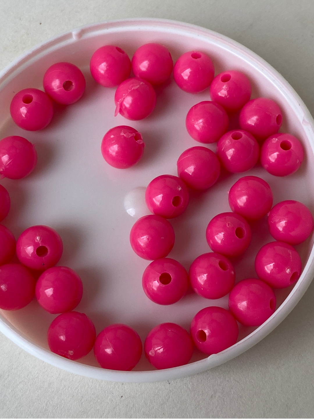 Hot Pink Glossy Round Beads for Bracelet Making – Pre-Loved