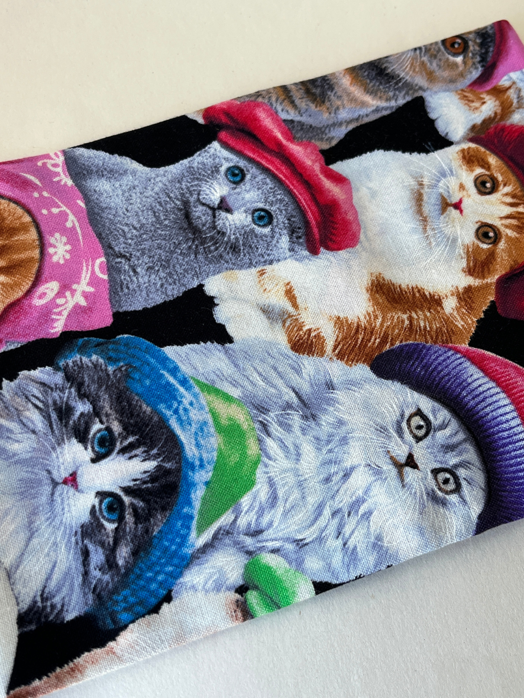 Cats in Hats Patchwork Quilt Fabric