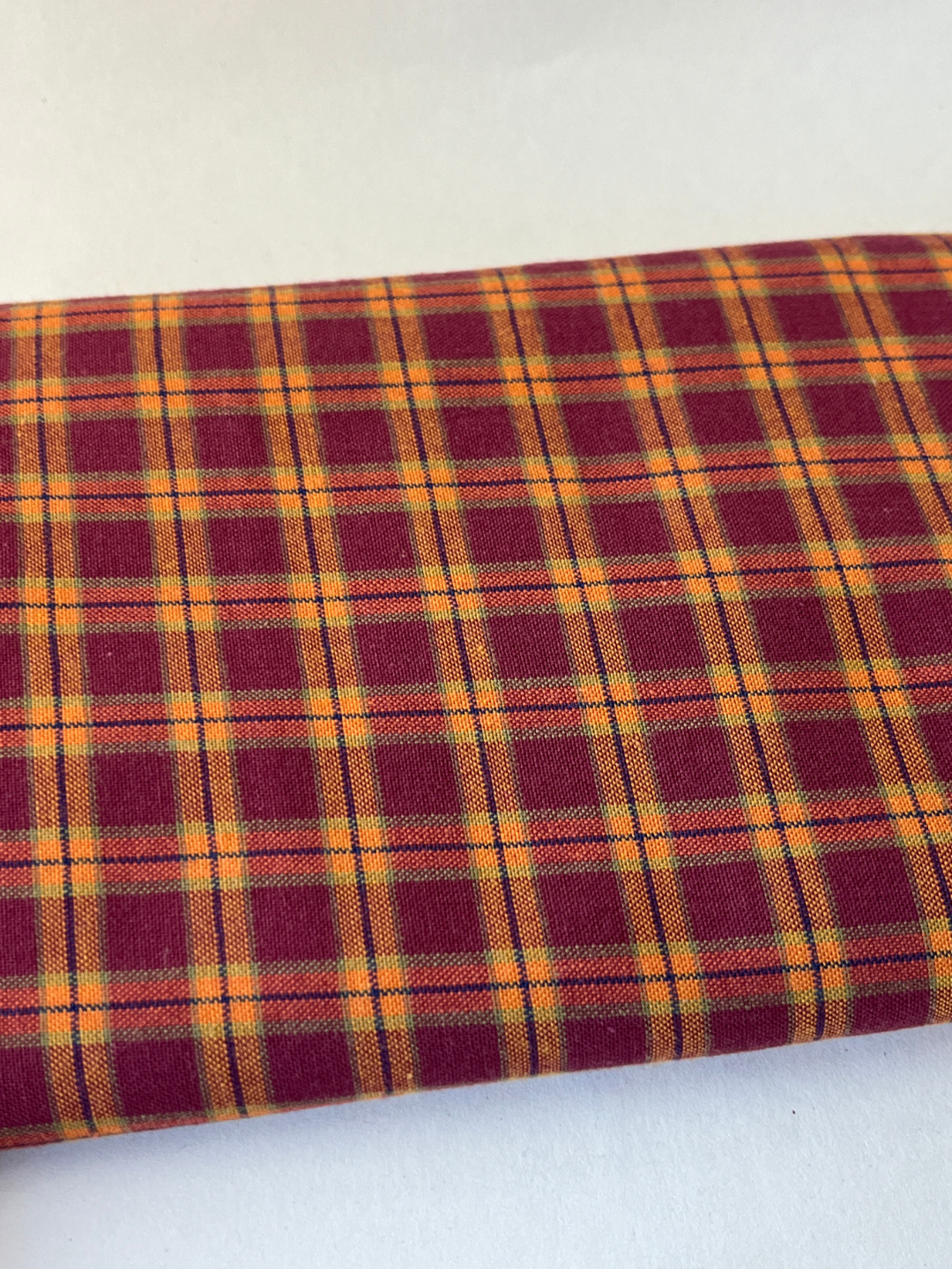 Orange and Pink Checked Fabric