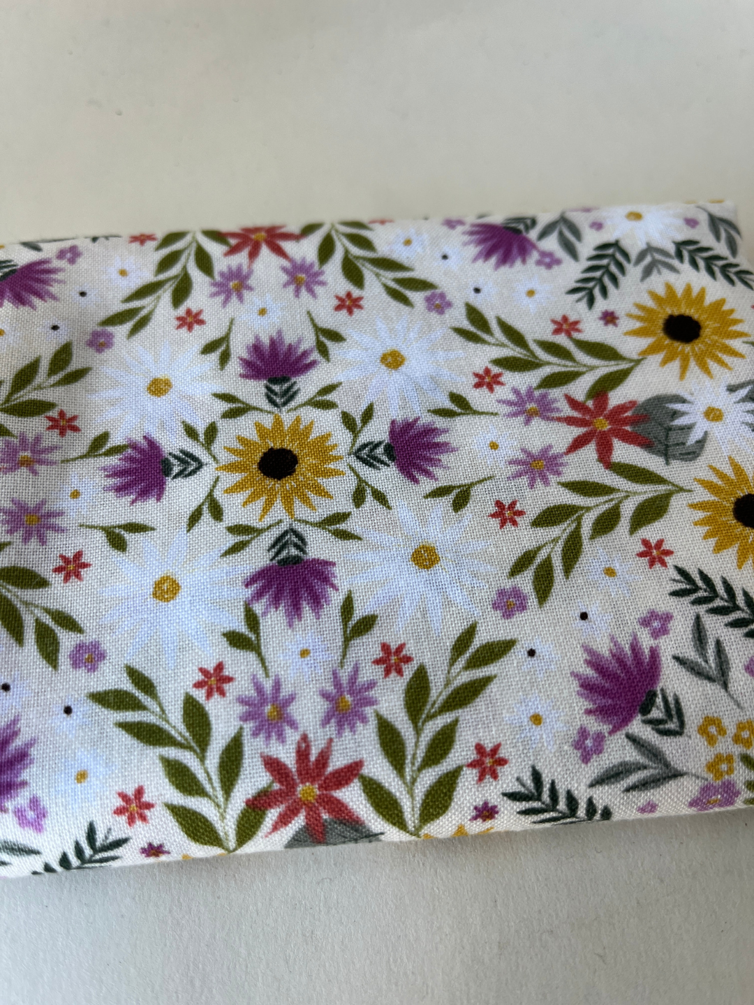 Flower and Leaf Patchwork Quilt Fabric