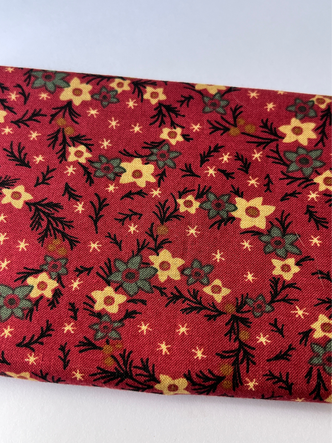 Red Floral Patchwork Quilt Fabric
