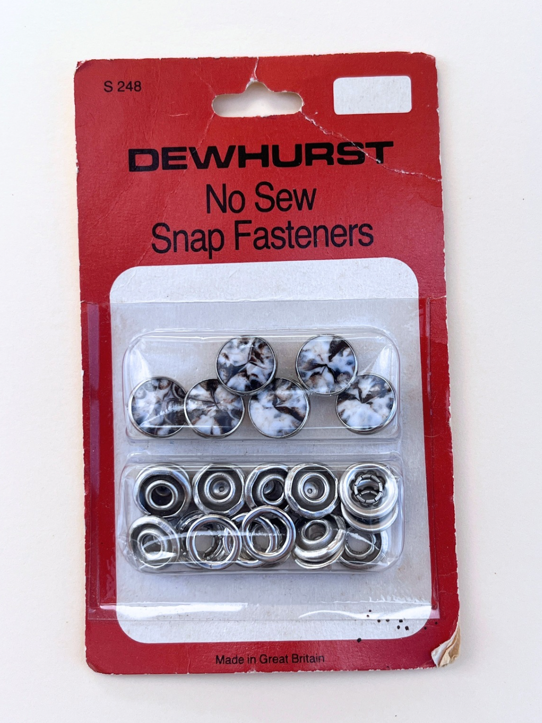 No Sew Snap Fasteners Vintage Marble image 0
