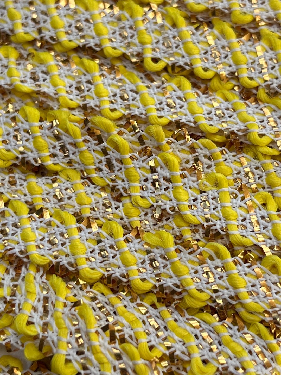 Woven Yellow and Copper Trim image 0