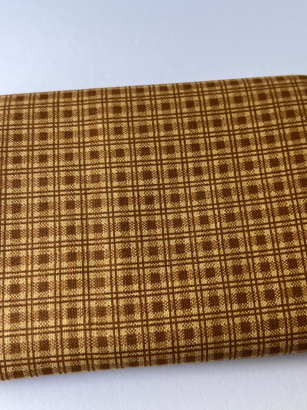 Brown Check Patchwork Quilt Fabric
