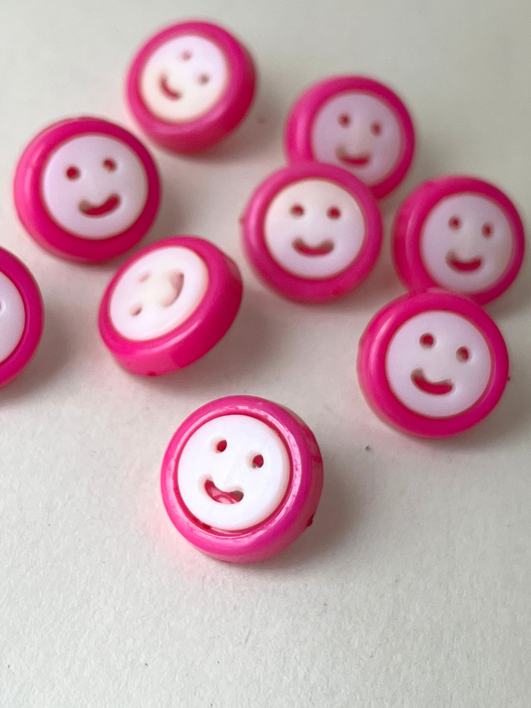 Pink Smiley Face Buttons