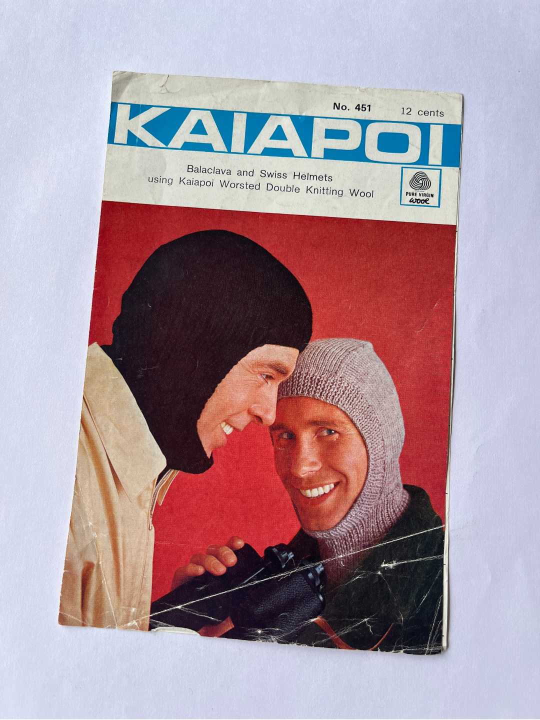 Vintage Kaiapoi Knitting Pattern No. 451 - Balaclava & Swiss Helmet, Worsted Double Knitting