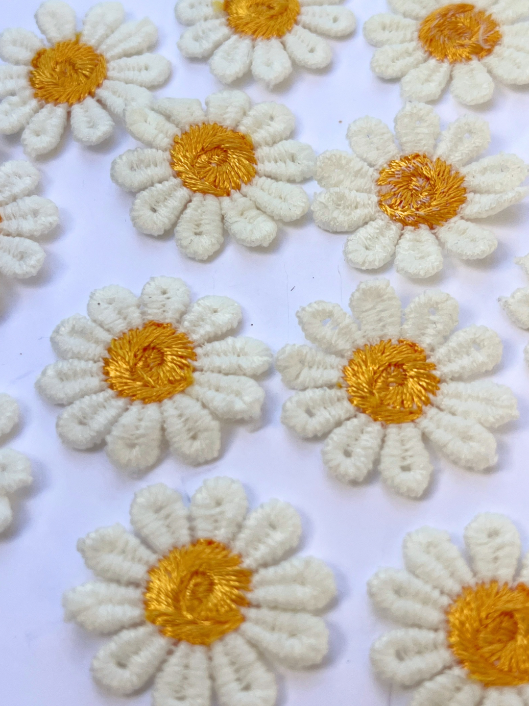 Embroidered Daisy Flowers - Yellow image 0